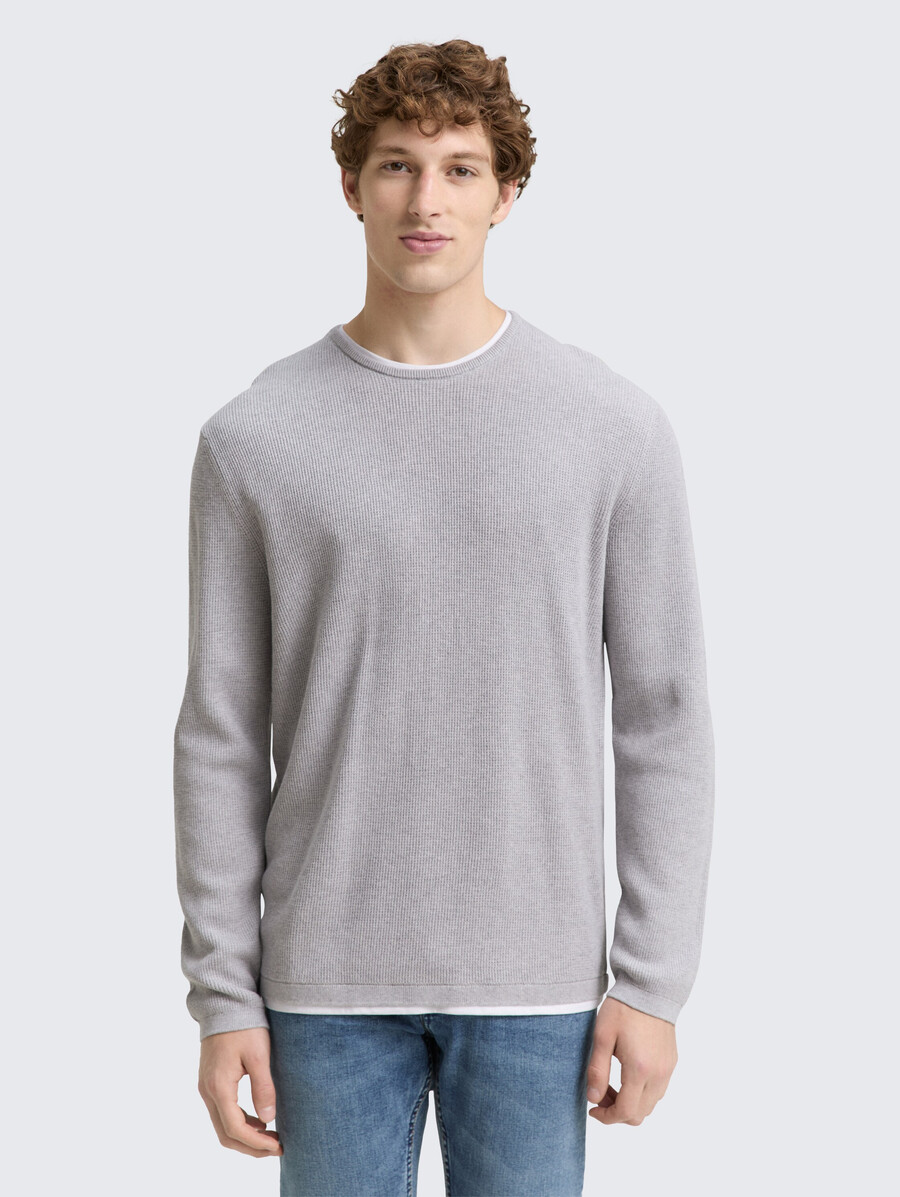 2-in-1-strickpullover aus baumwolle