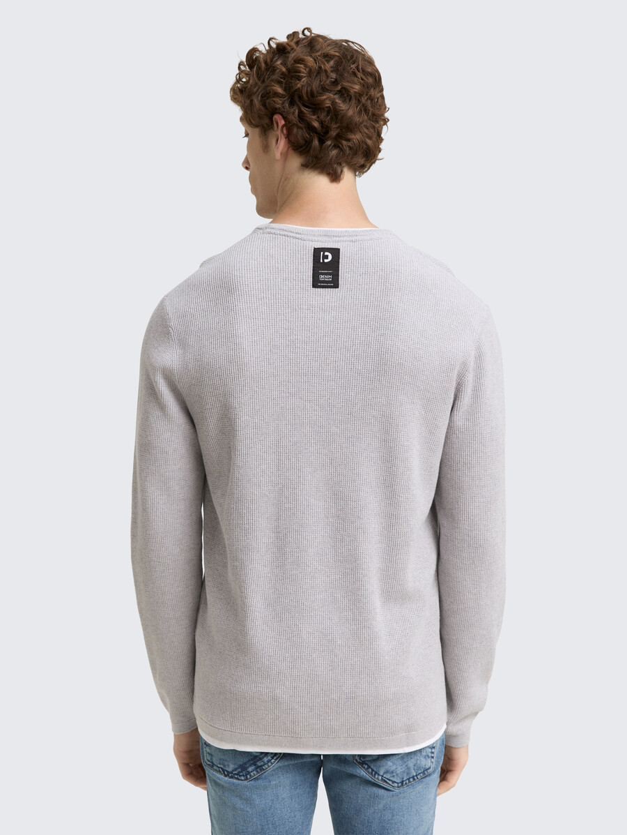 2-in-1-strickpullover aus baumwolle