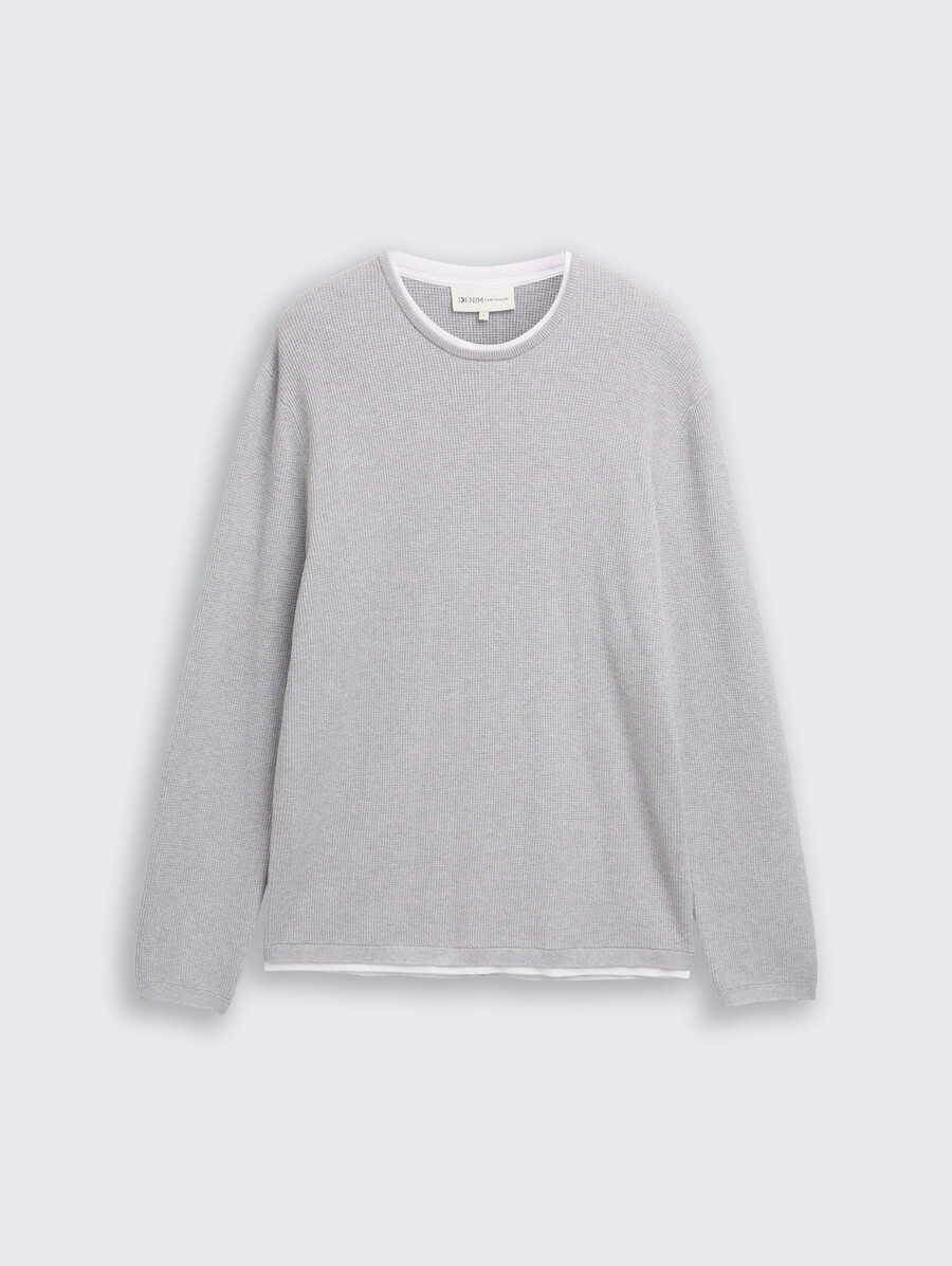 2-in-1-strickpullover aus baumwolle