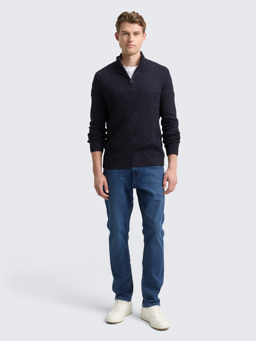 troyer strickpullover mit verschiedenen texturen