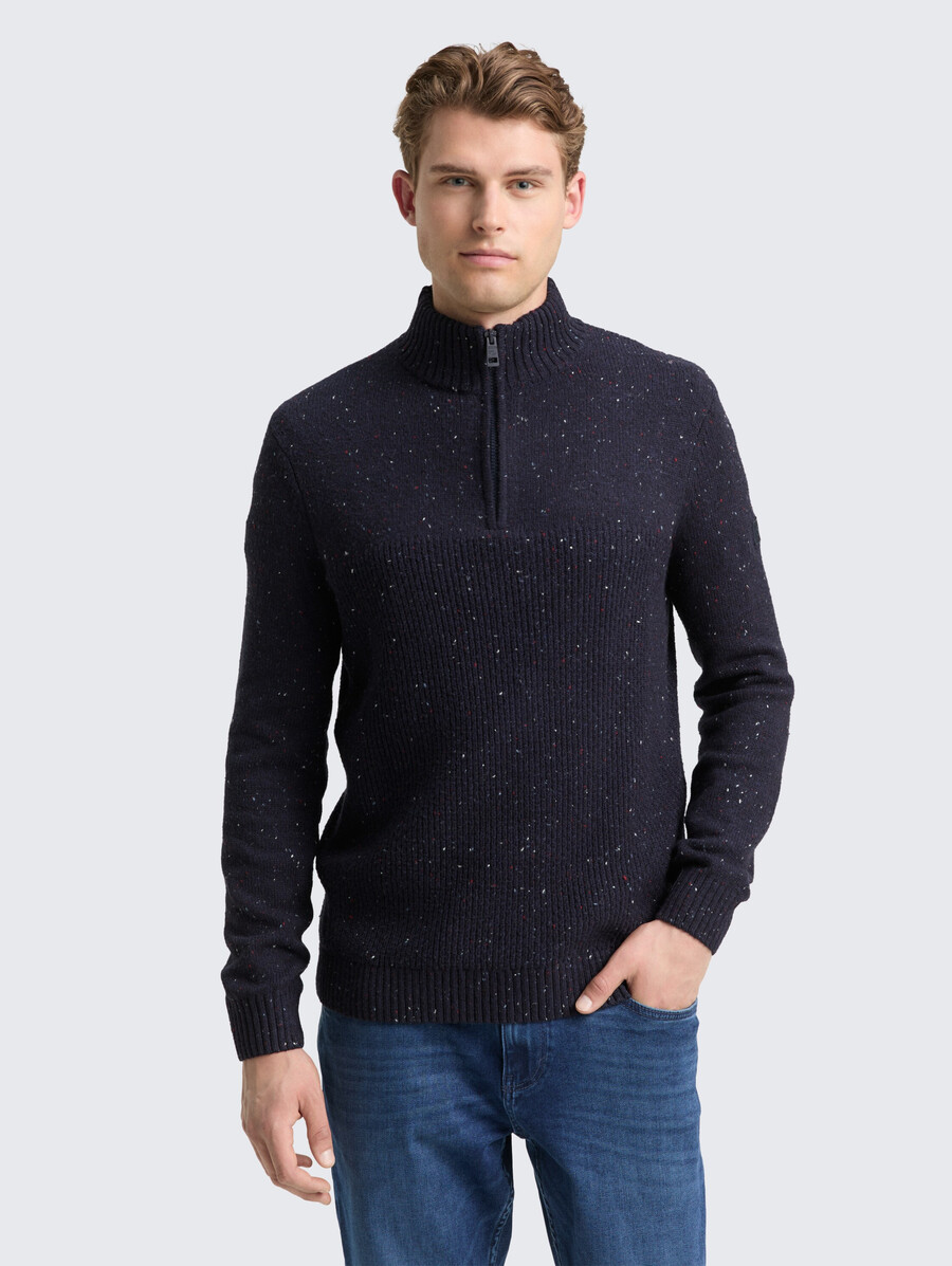 troyer strickpullover mit verschiedenen texturen