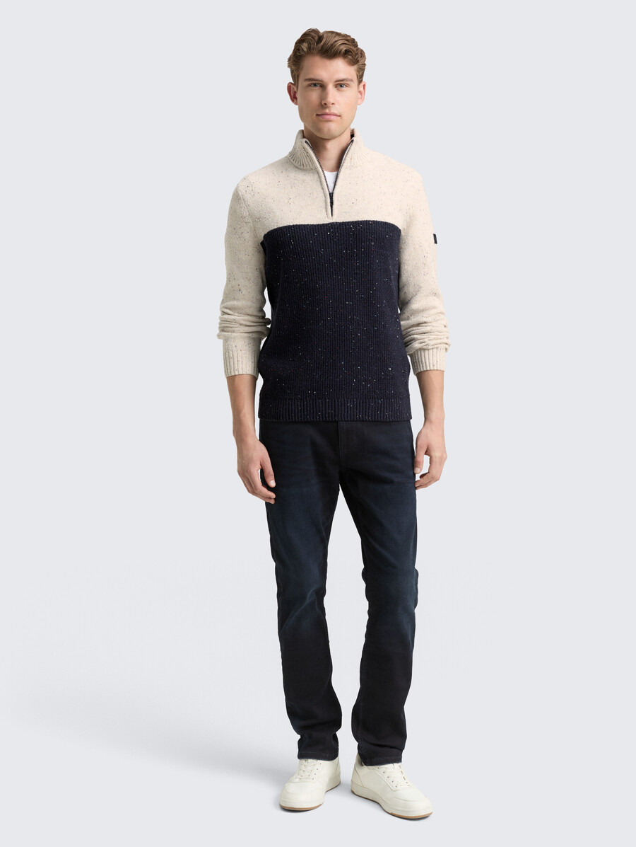 troyer strickpullover mit verschiedenen texturen