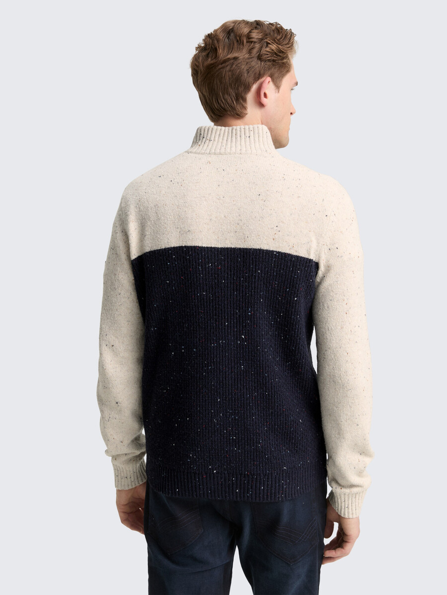 troyer strickpullover mit verschiedenen texturen