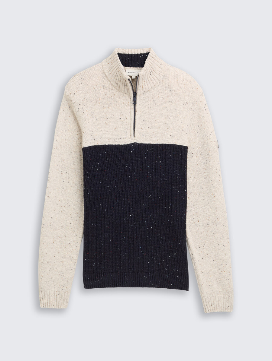 troyer strickpullover mit verschiedenen texturen