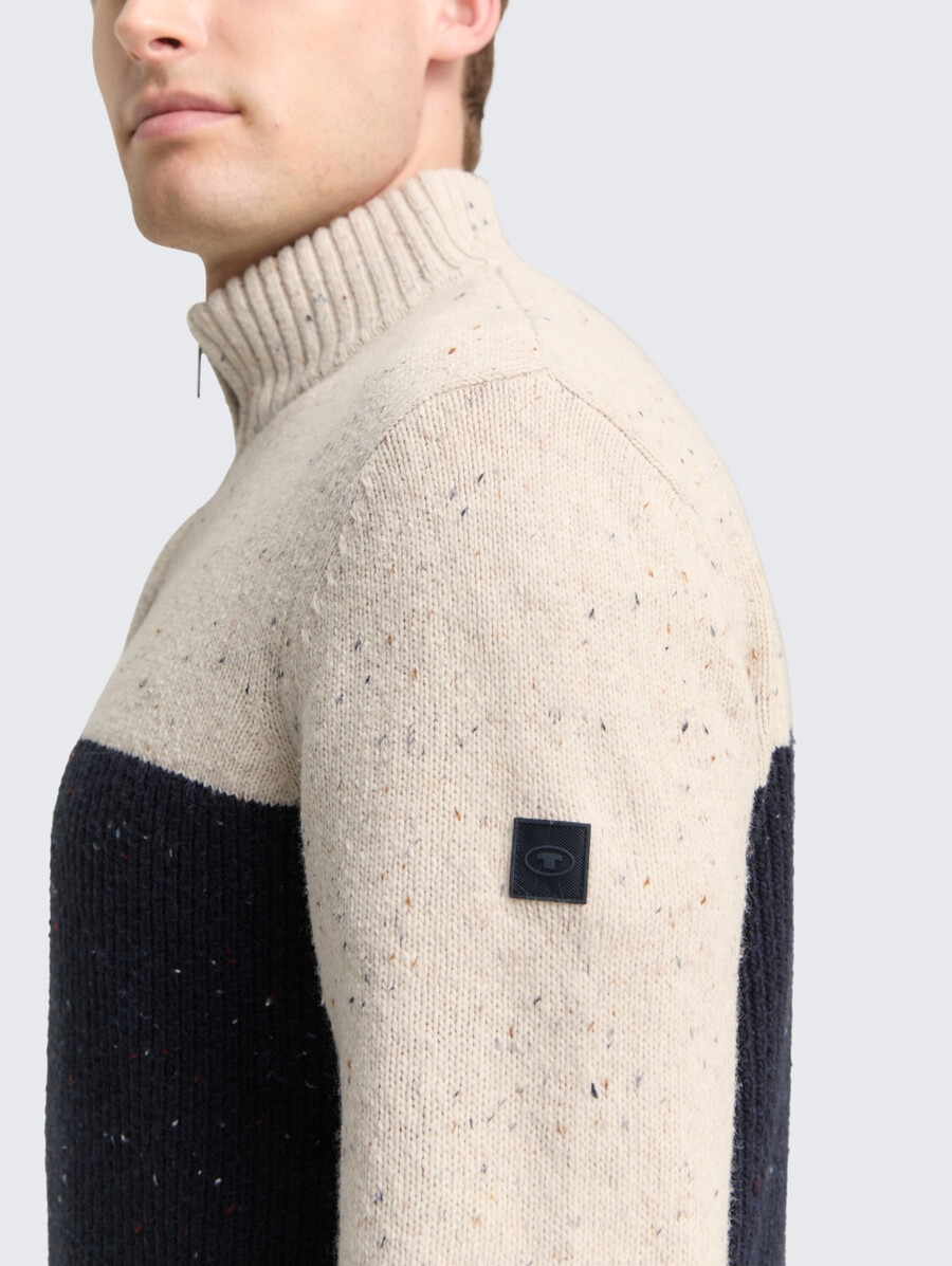 troyer strickpullover mit verschiedenen texturen
