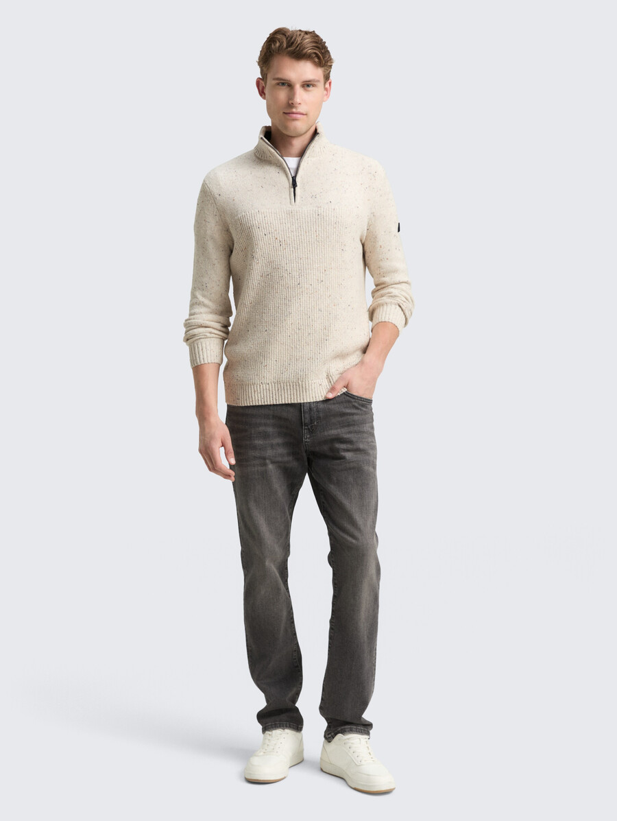 troyer strickpullover mit verschiedenen texturen