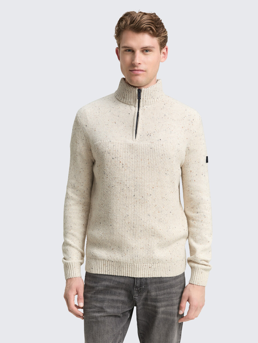troyer strickpullover mit verschiedenen texturen