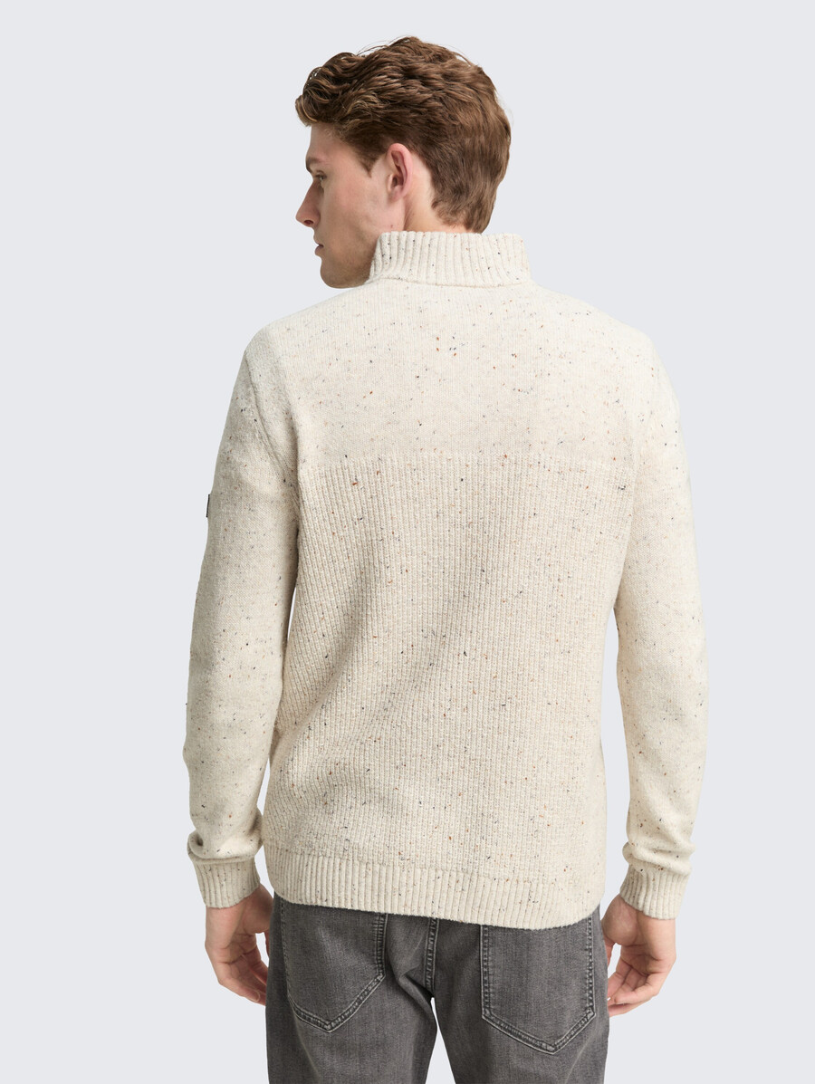 troyer strickpullover mit verschiedenen texturen