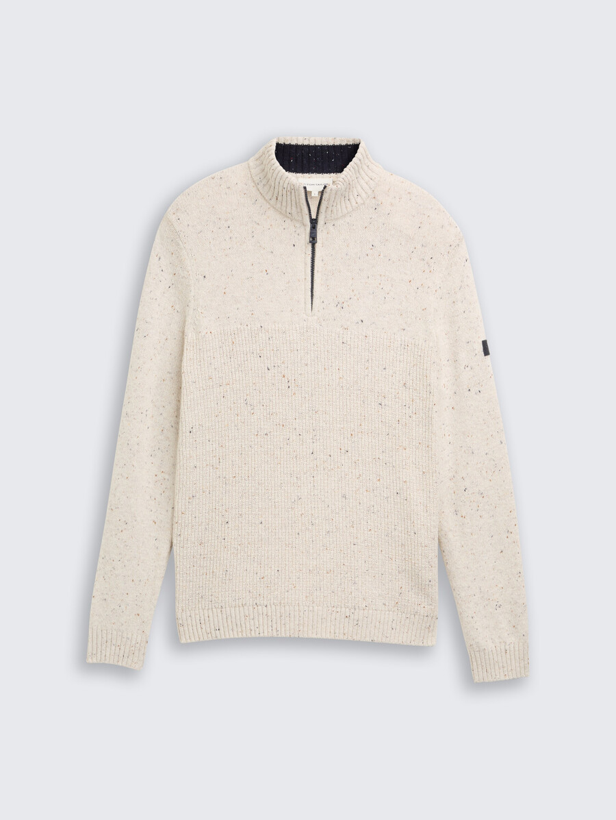 troyer strickpullover mit verschiedenen texturen