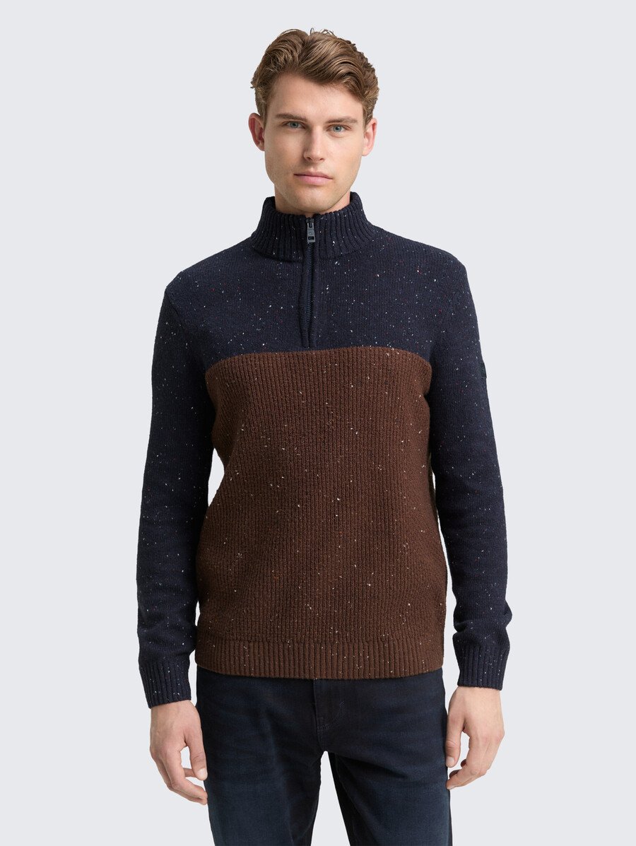 troyer strickpullover mit verschiedenen texturen