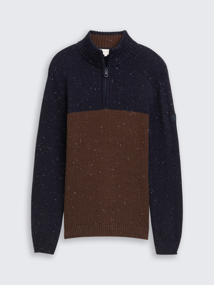 troyer strickpullover mit verschiedenen texturen