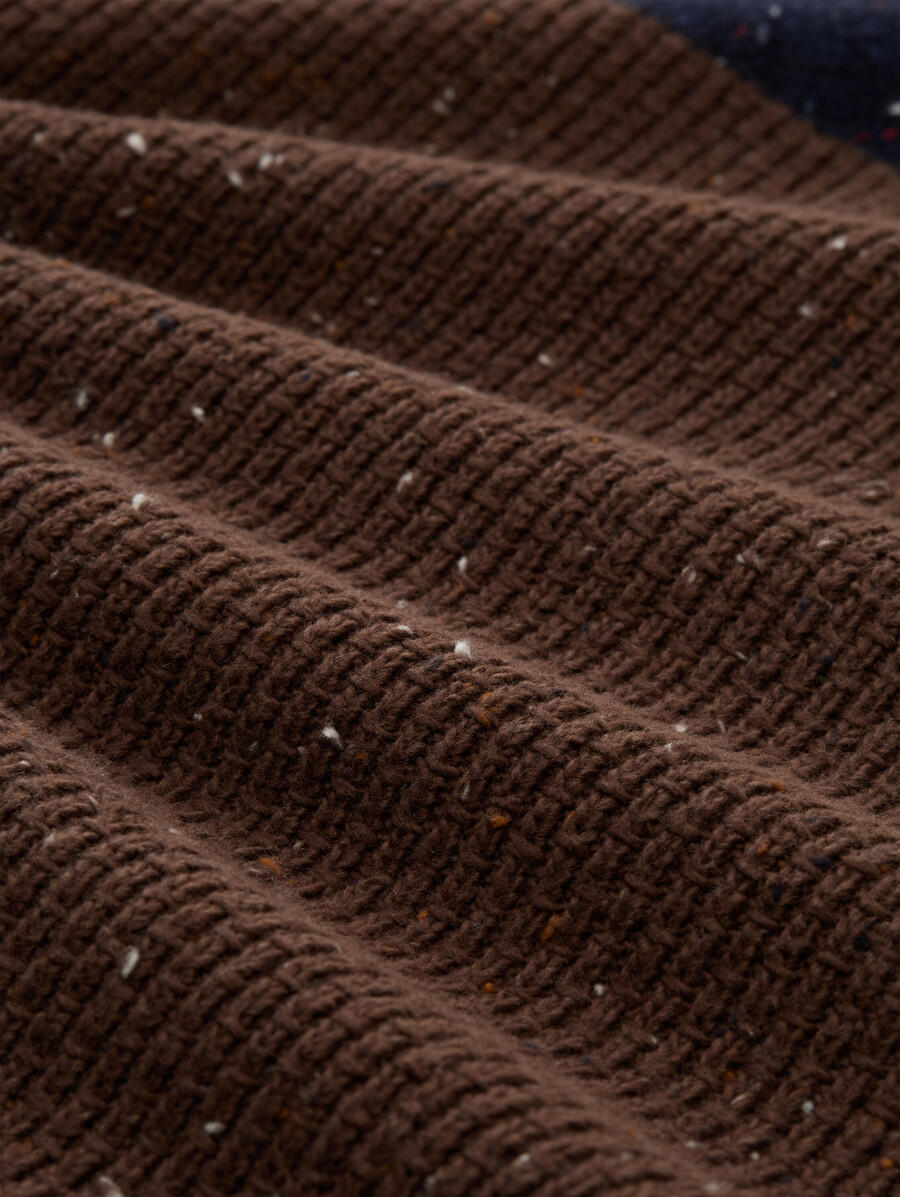 troyer strickpullover mit verschiedenen texturen