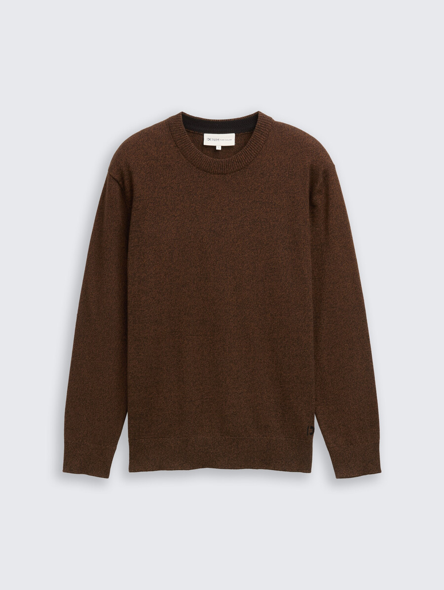 einfacher strickpullover aus baumwolle