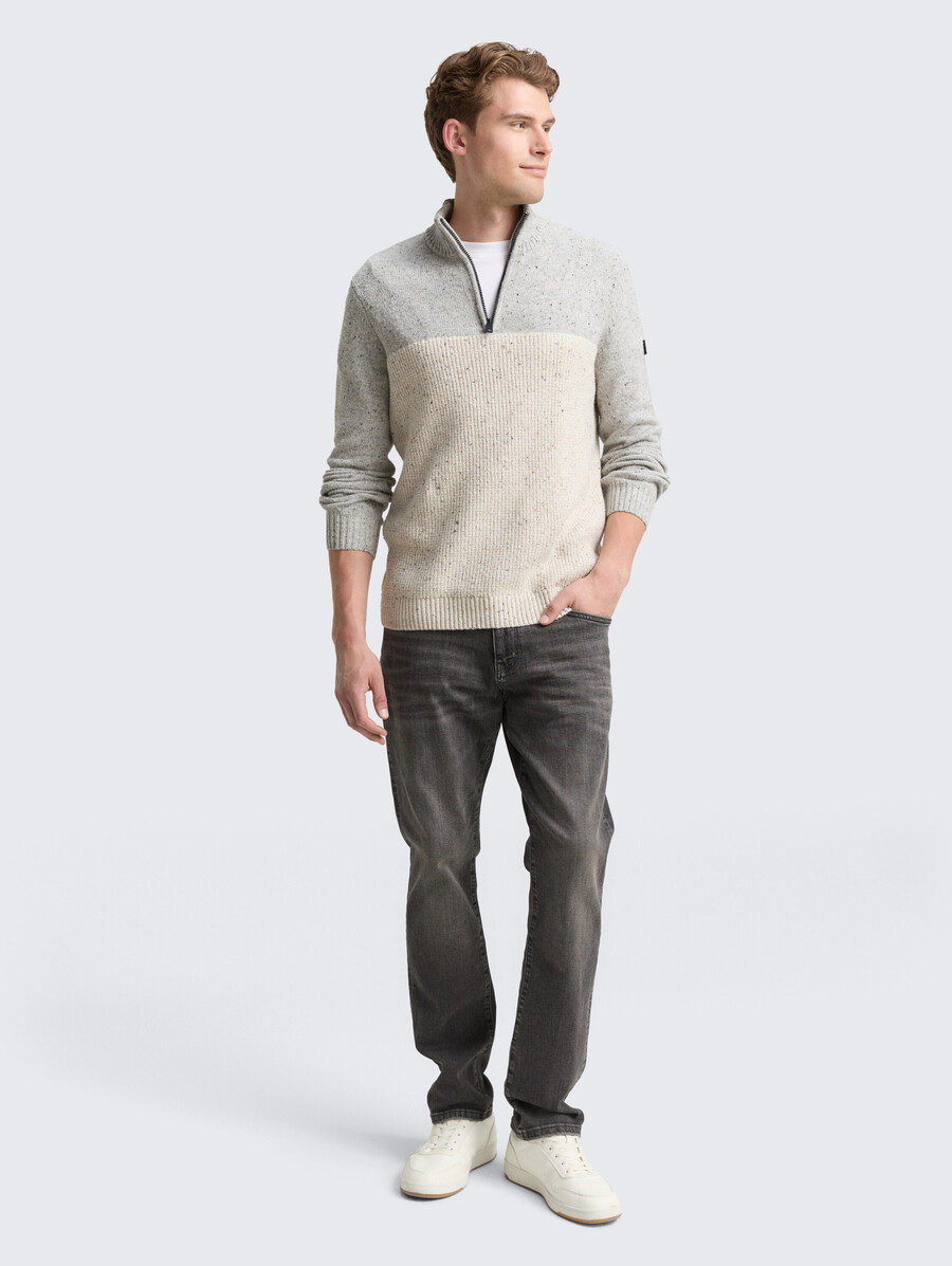 troyer strickpullover mit verschiedenen texturen