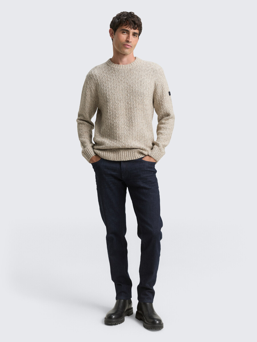 strickpullover in melange-optik