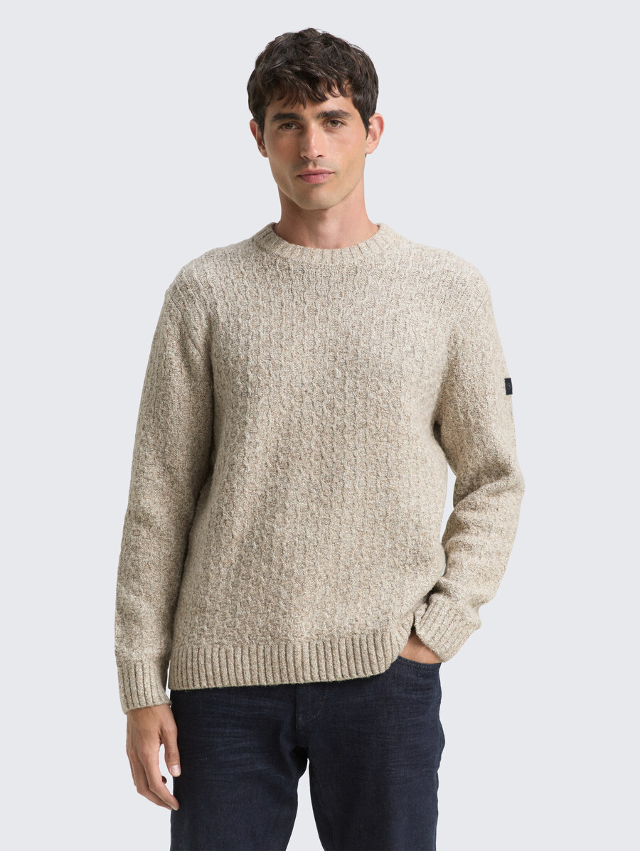strickpullover in melange-optik