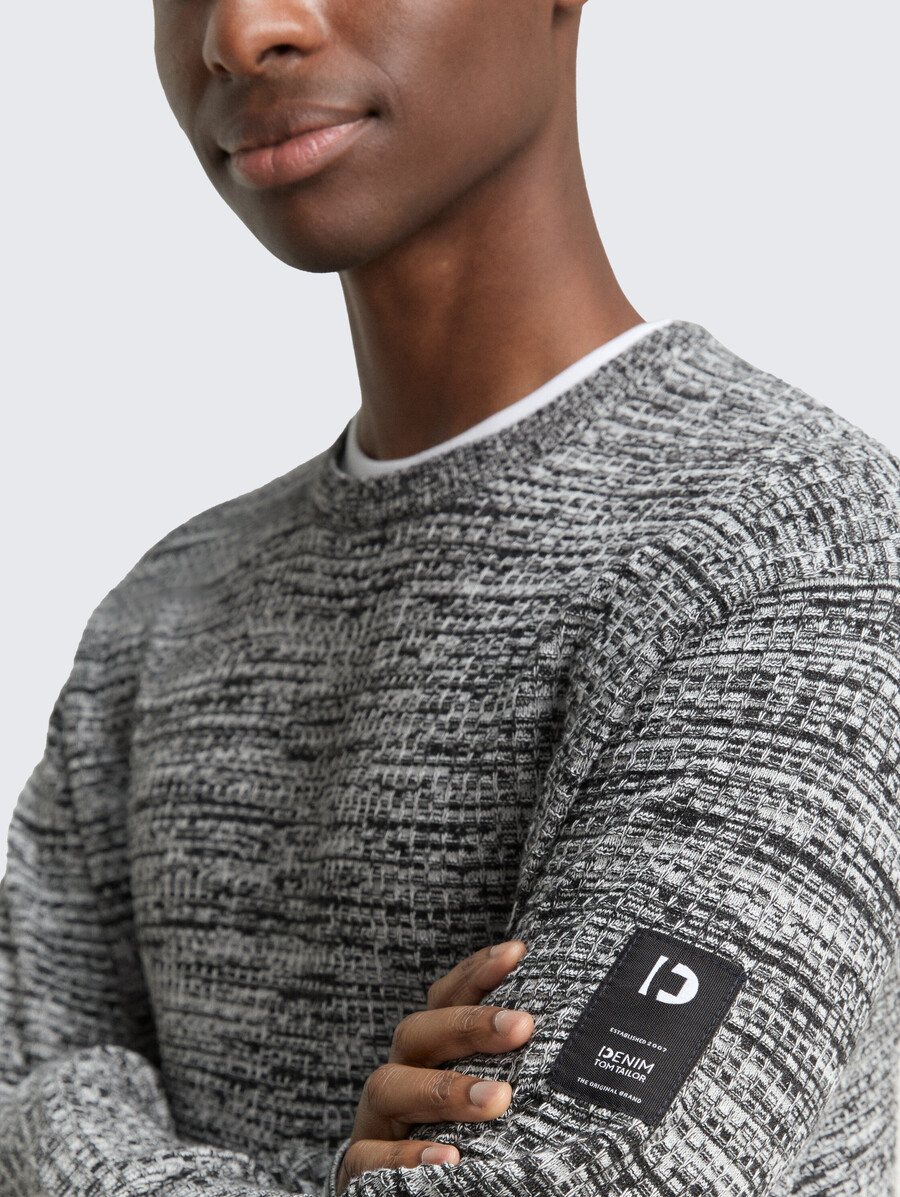 strickpullover im 2-in-1-look