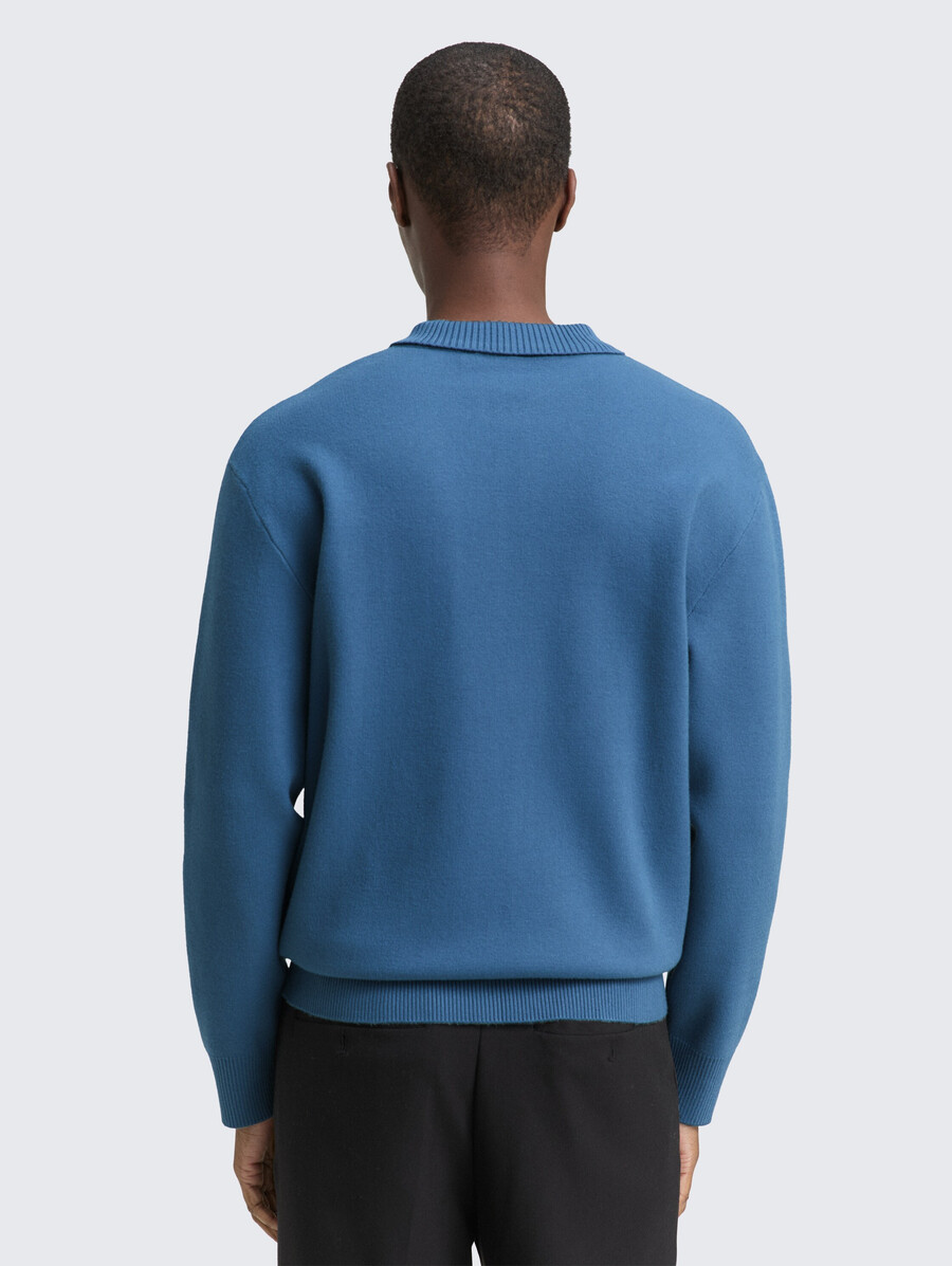 lässiger strickpullover mit polokragen