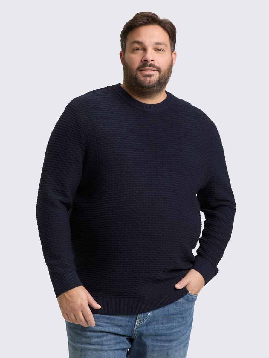 plus size - strickpullover mit rundhalsausschnitt