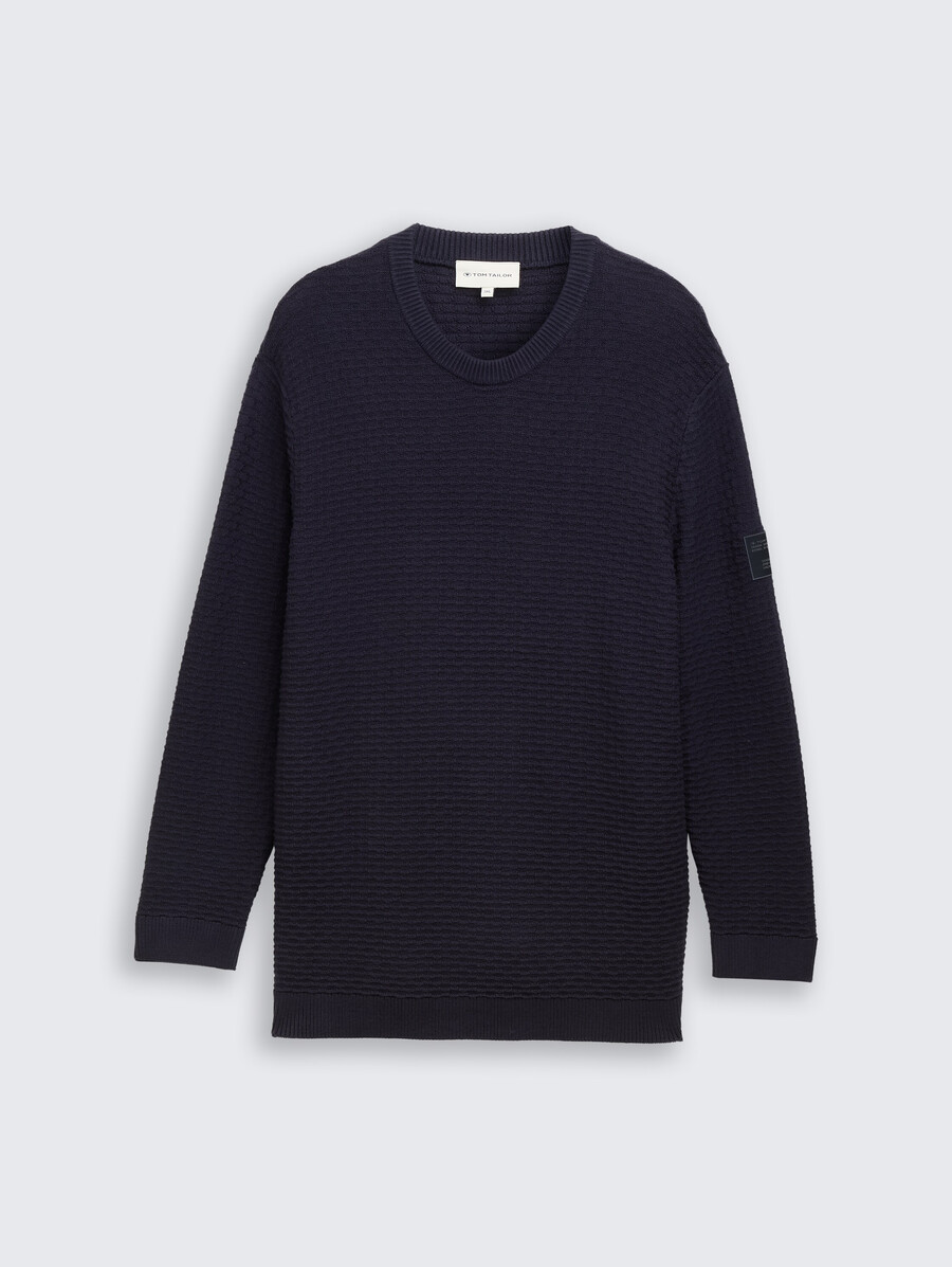 plus size - strickpullover mit rundhalsausschnitt