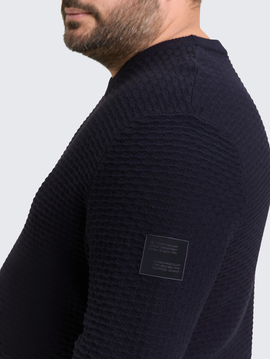 plus size - strickpullover mit rundhalsausschnitt