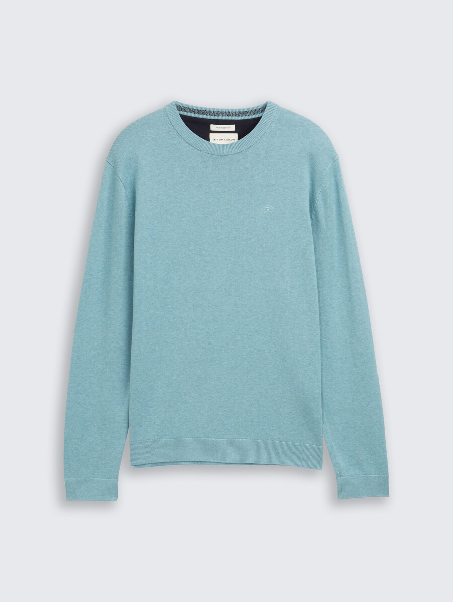 einfacher strickpullover aus baumwolle