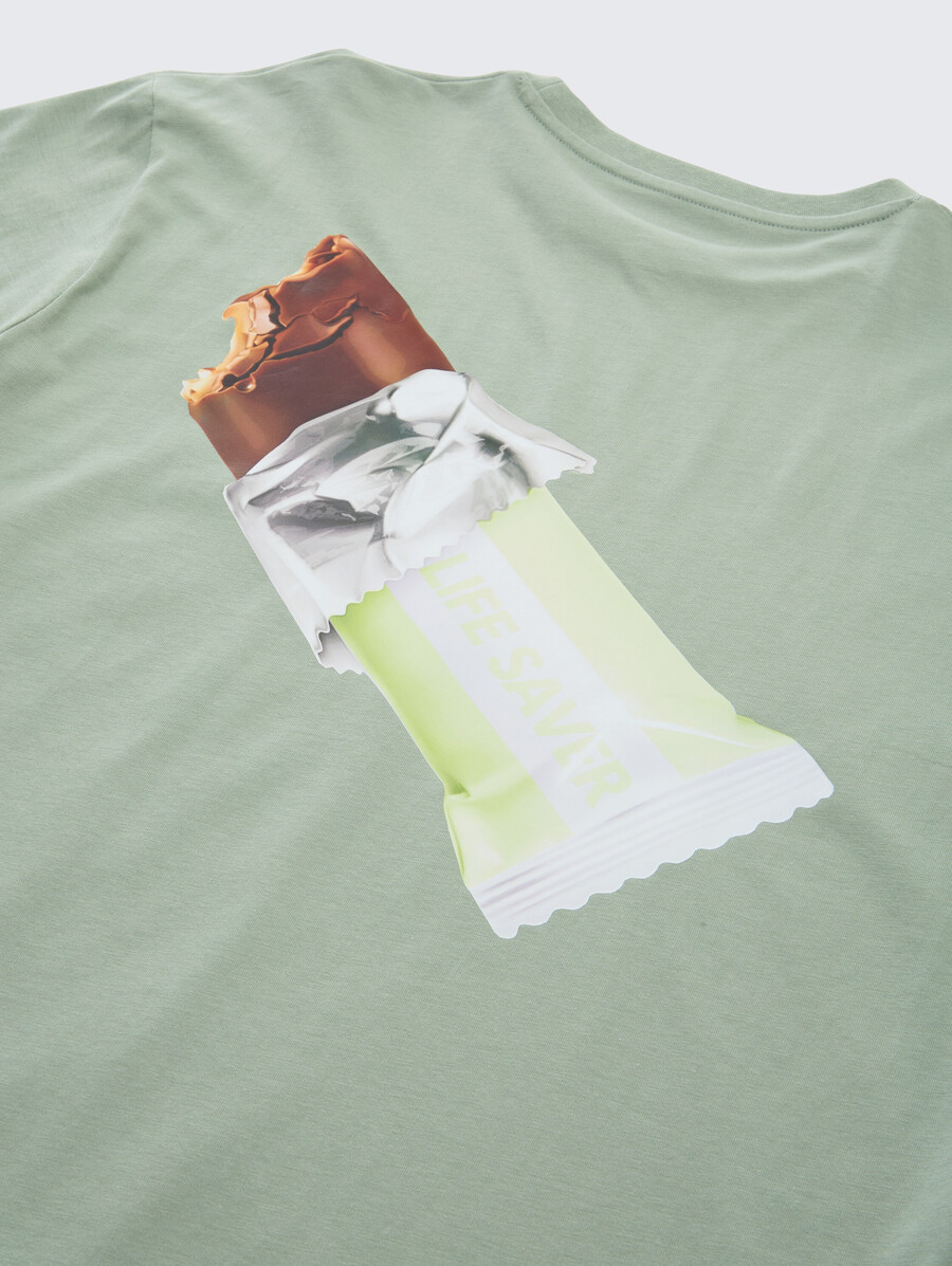 oversize-langarmhemd mit aufdruck