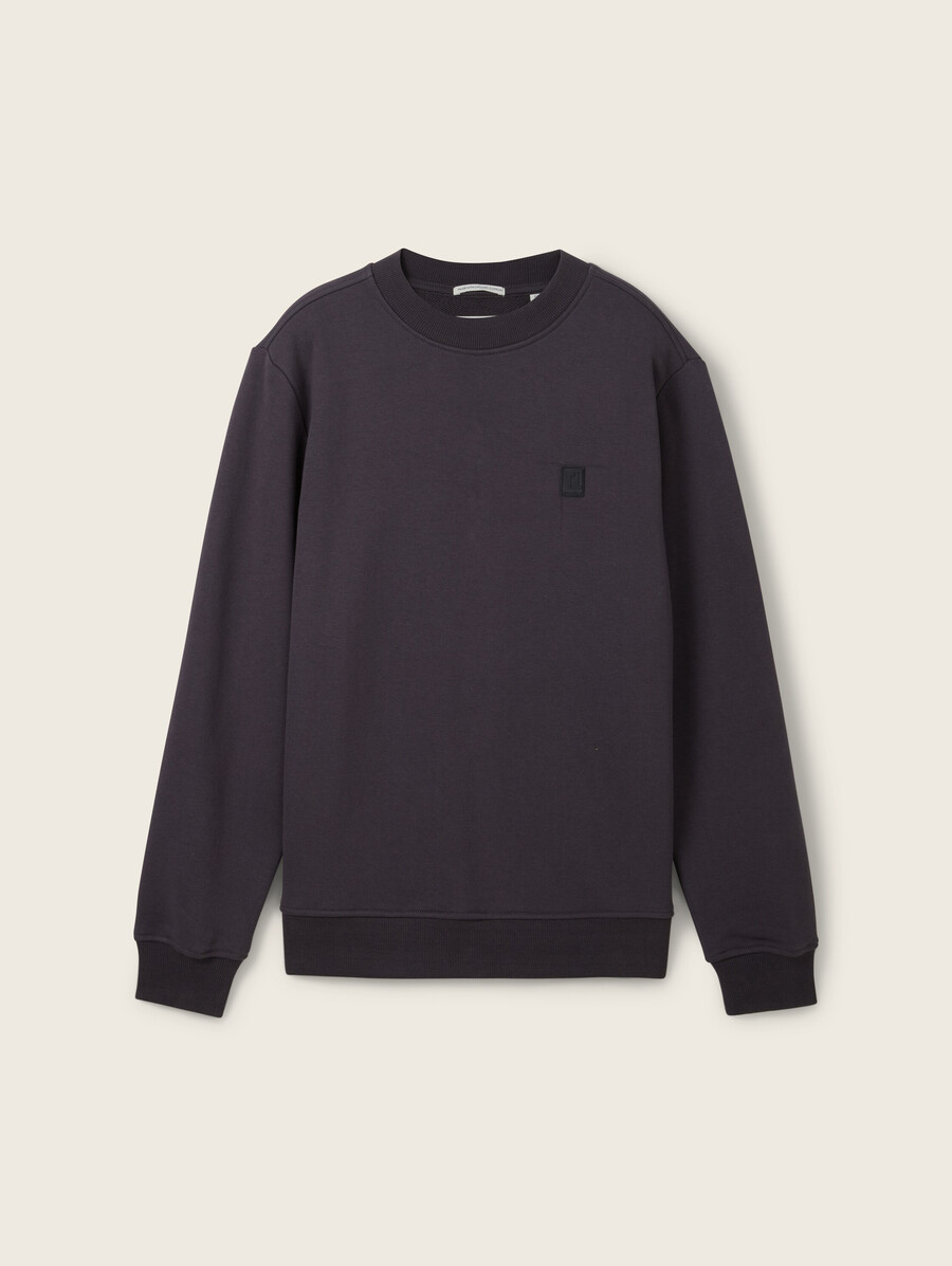 sweatshirt mit logo-aufnäher