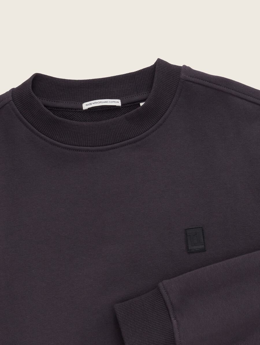 sweatshirt mit logo-aufnäher