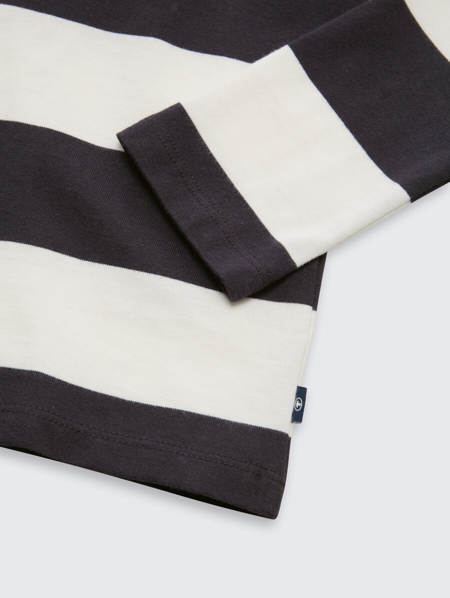 langärmliges kapuzenshirt mit streifenmuster