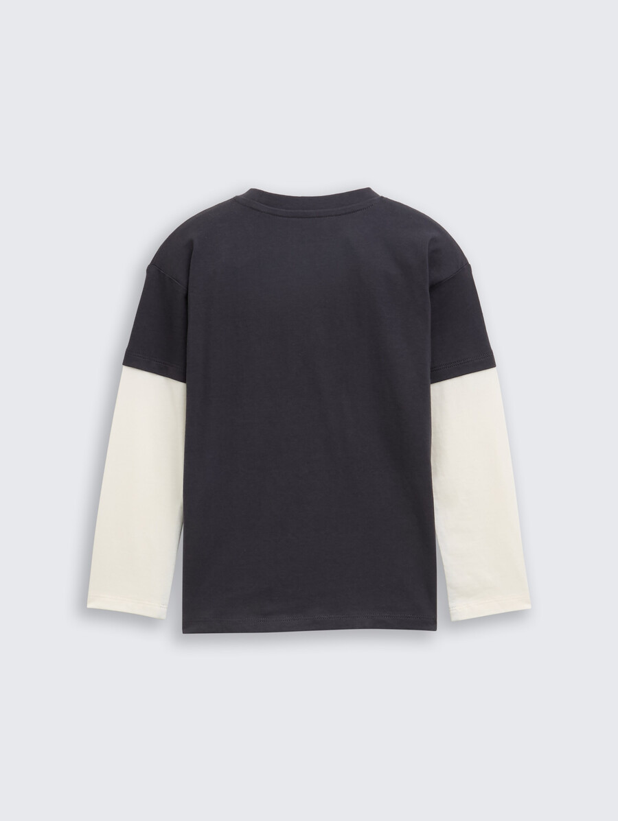 oversized langarmhemd im 2-in-1-look