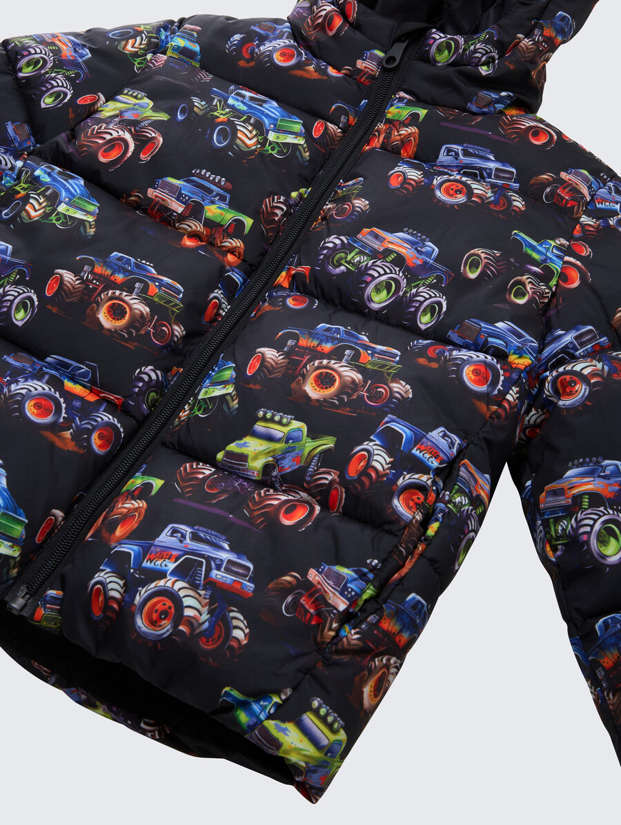 steppjacke mit allover-print