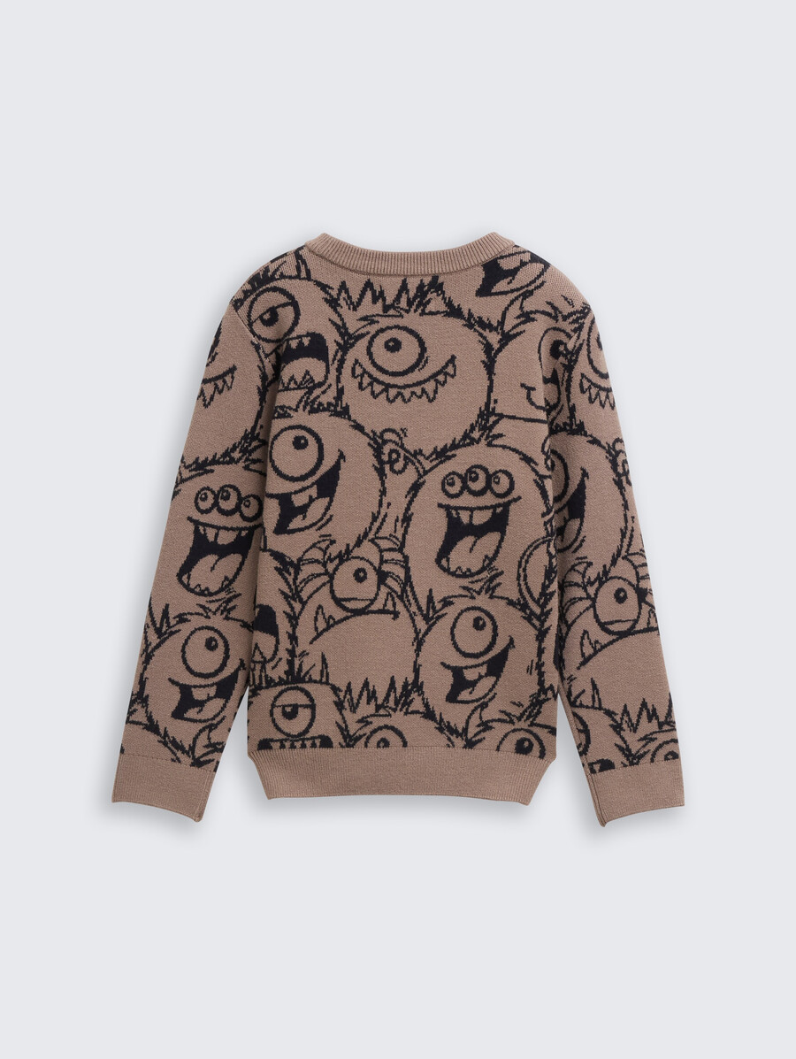 strickpullover mit allover-print