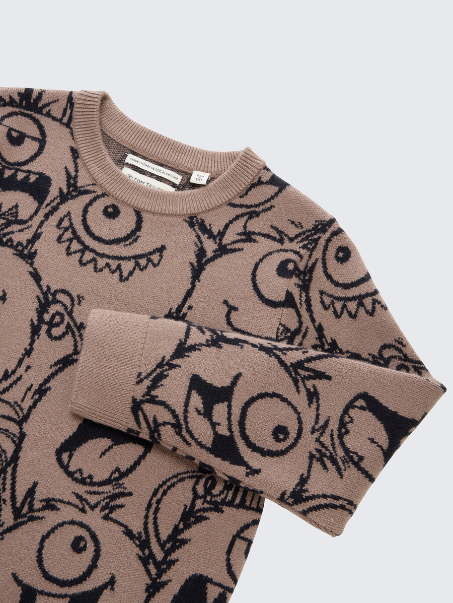 strickpullover mit allover-print