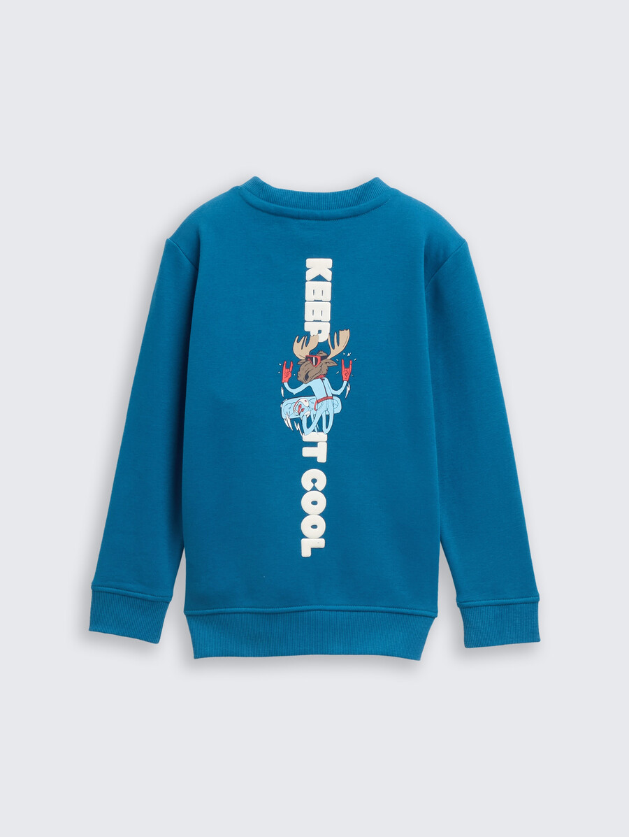 basic-sweatshirt mit rückendruck