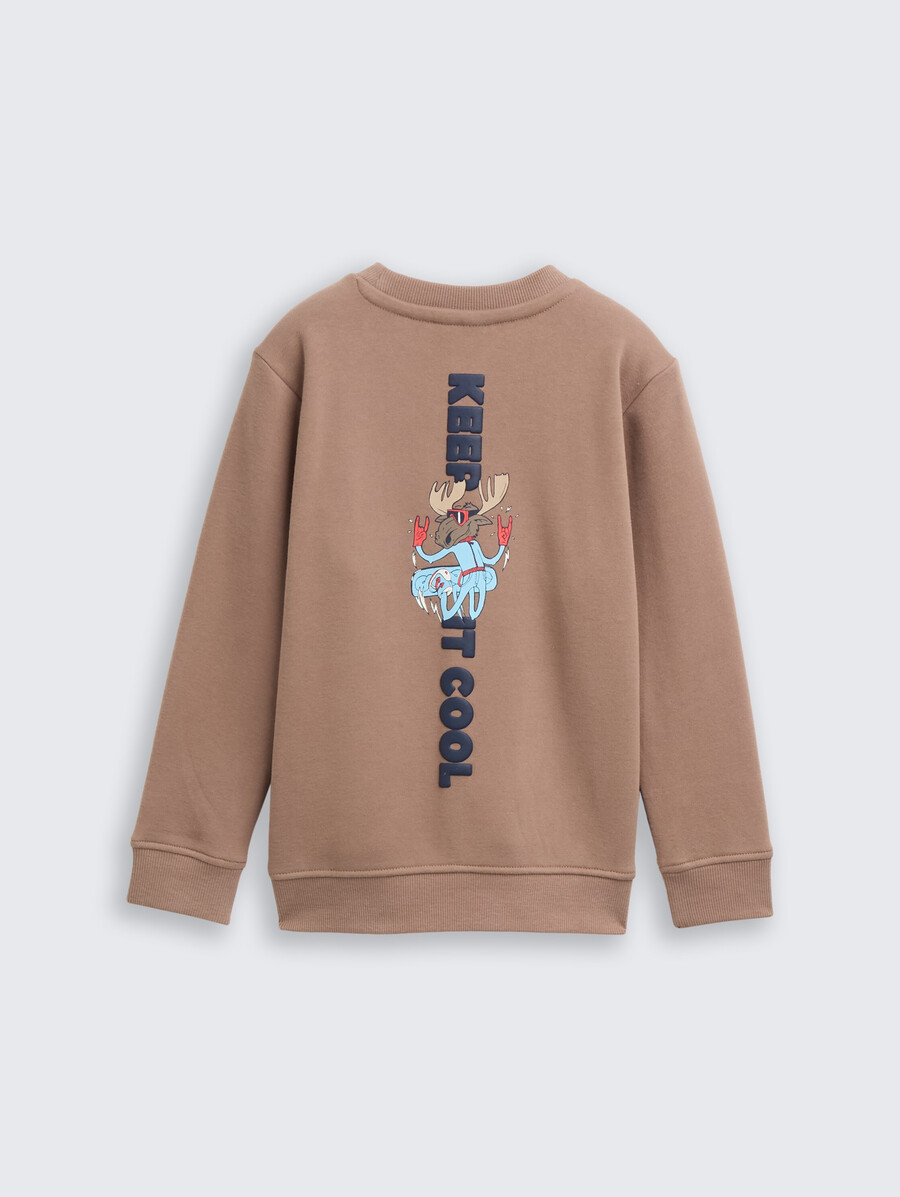 basic-sweatshirt mit rückendruck