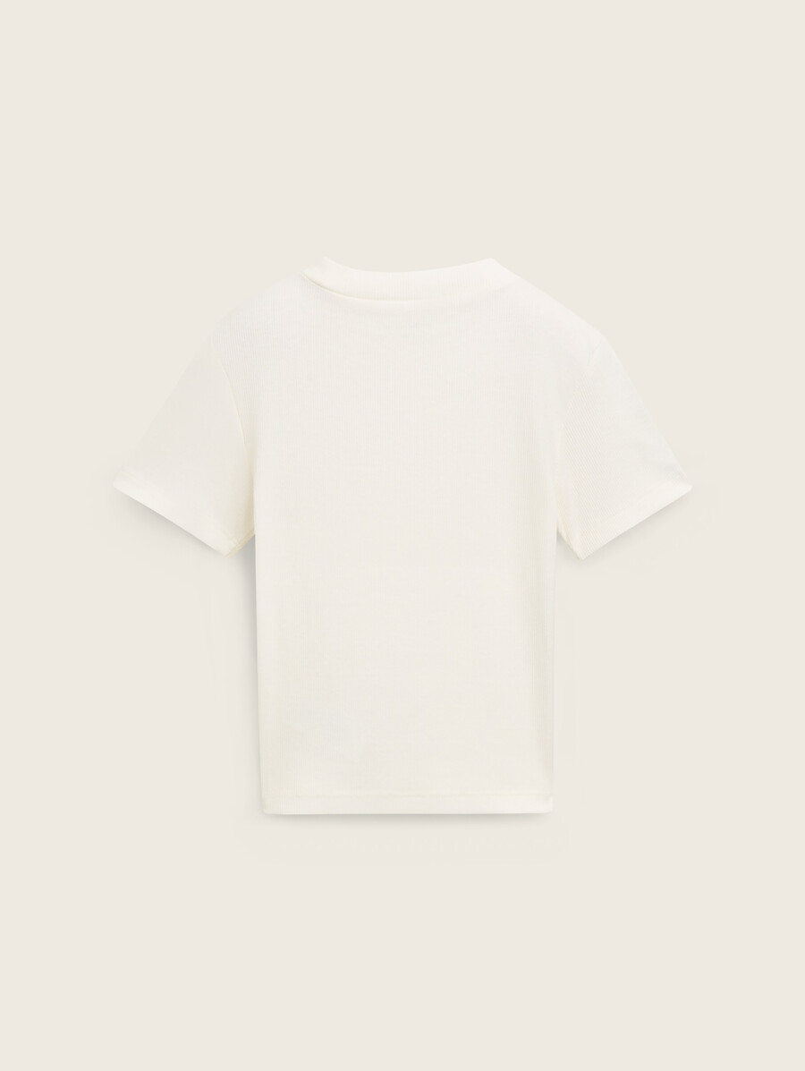 kurzes t-shirt mit rippstruktur