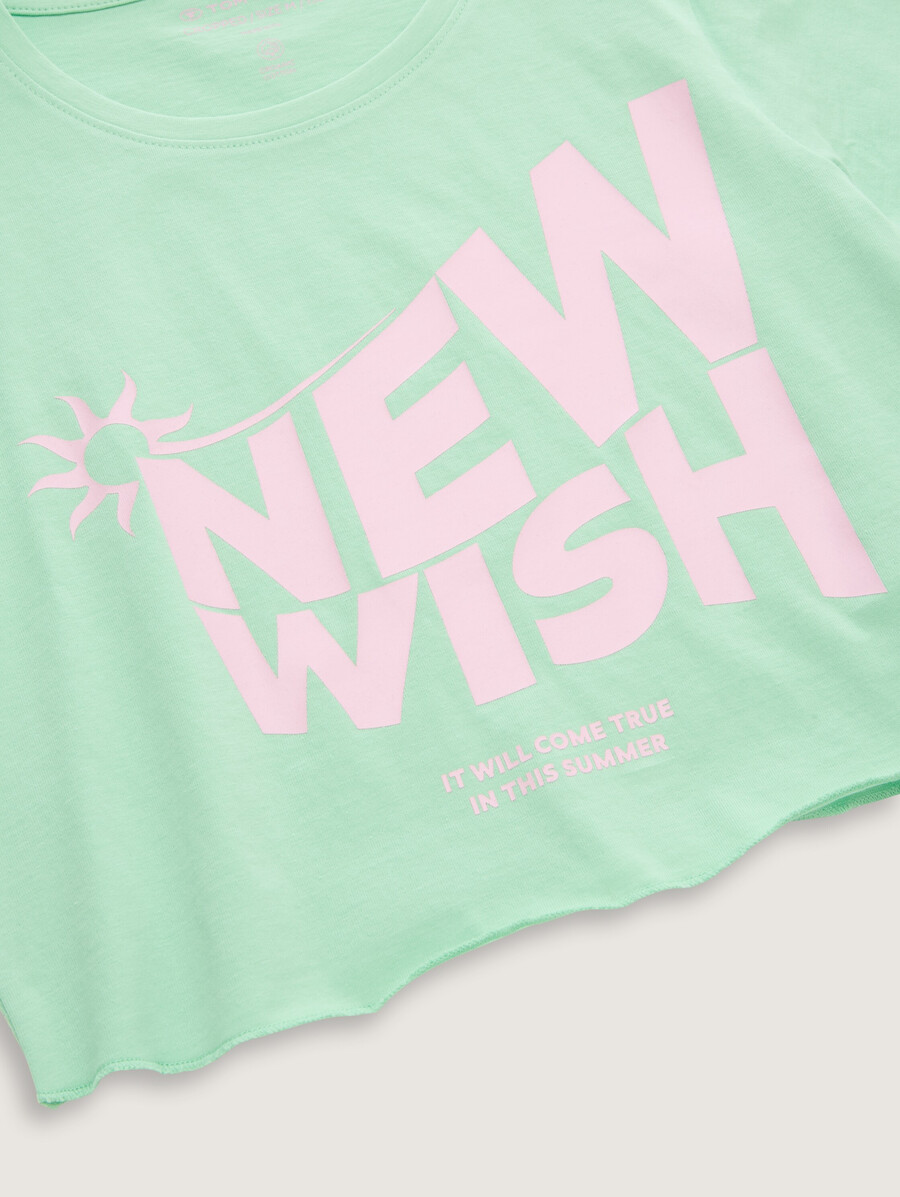 kurzes t-shirt mit aufdruck