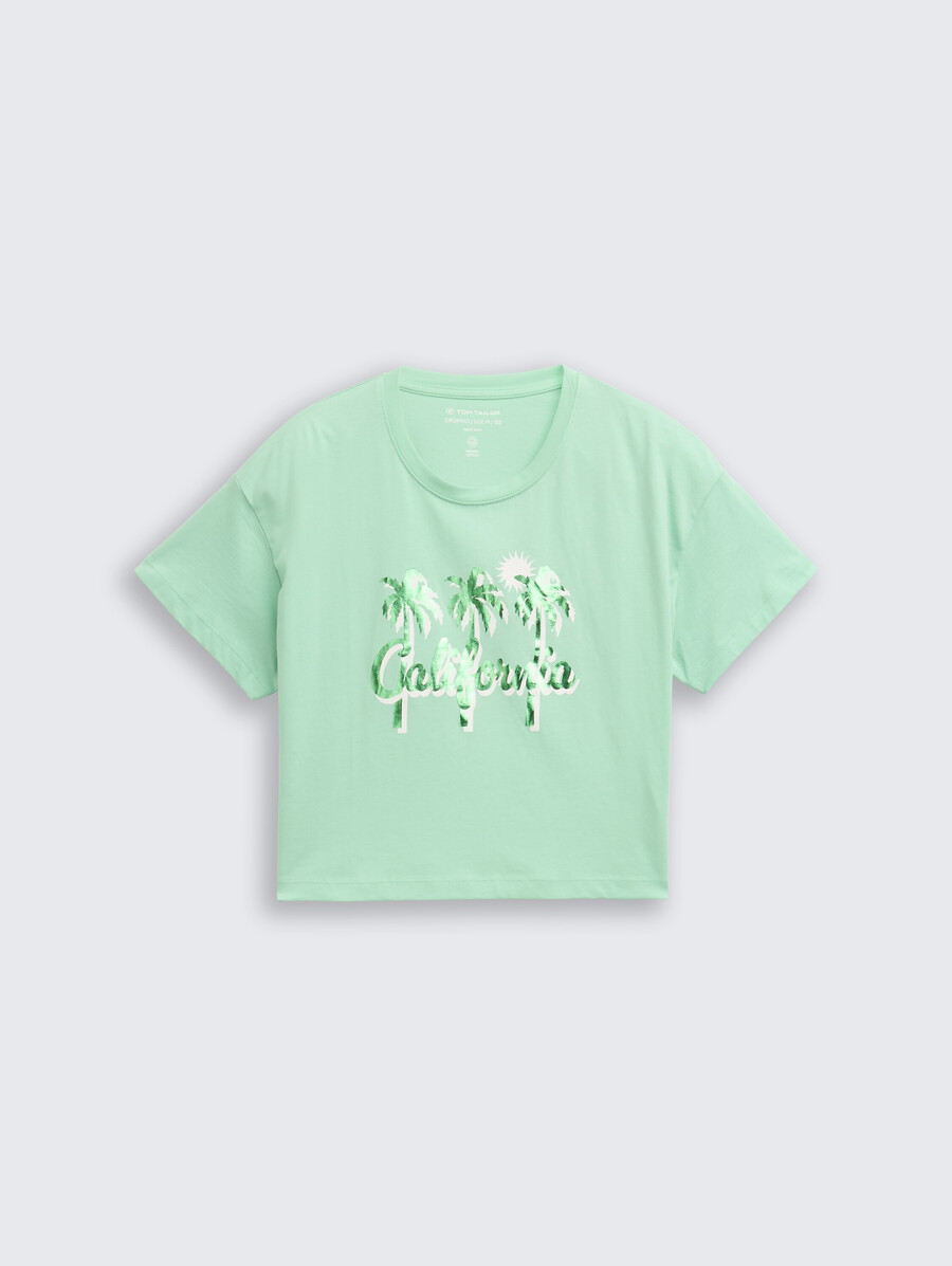 kurzes t-shirt mit aufdruck