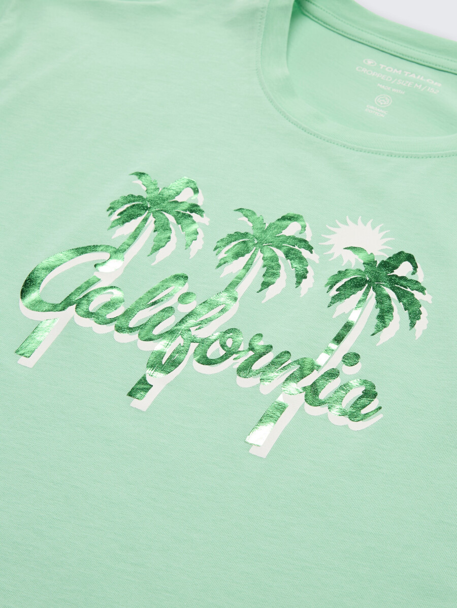 kurzes t-shirt mit aufdruck