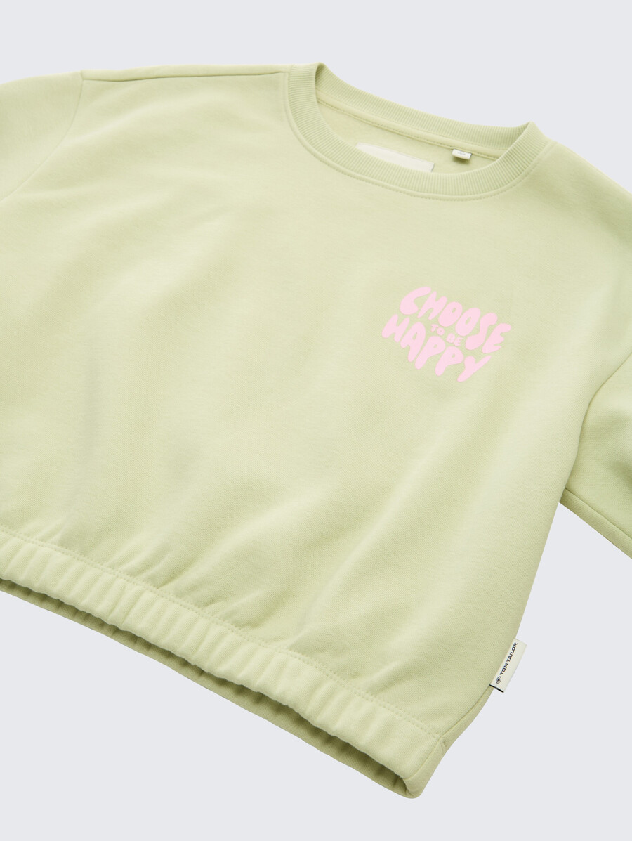 kurzes sweatshirt mit aufdruck