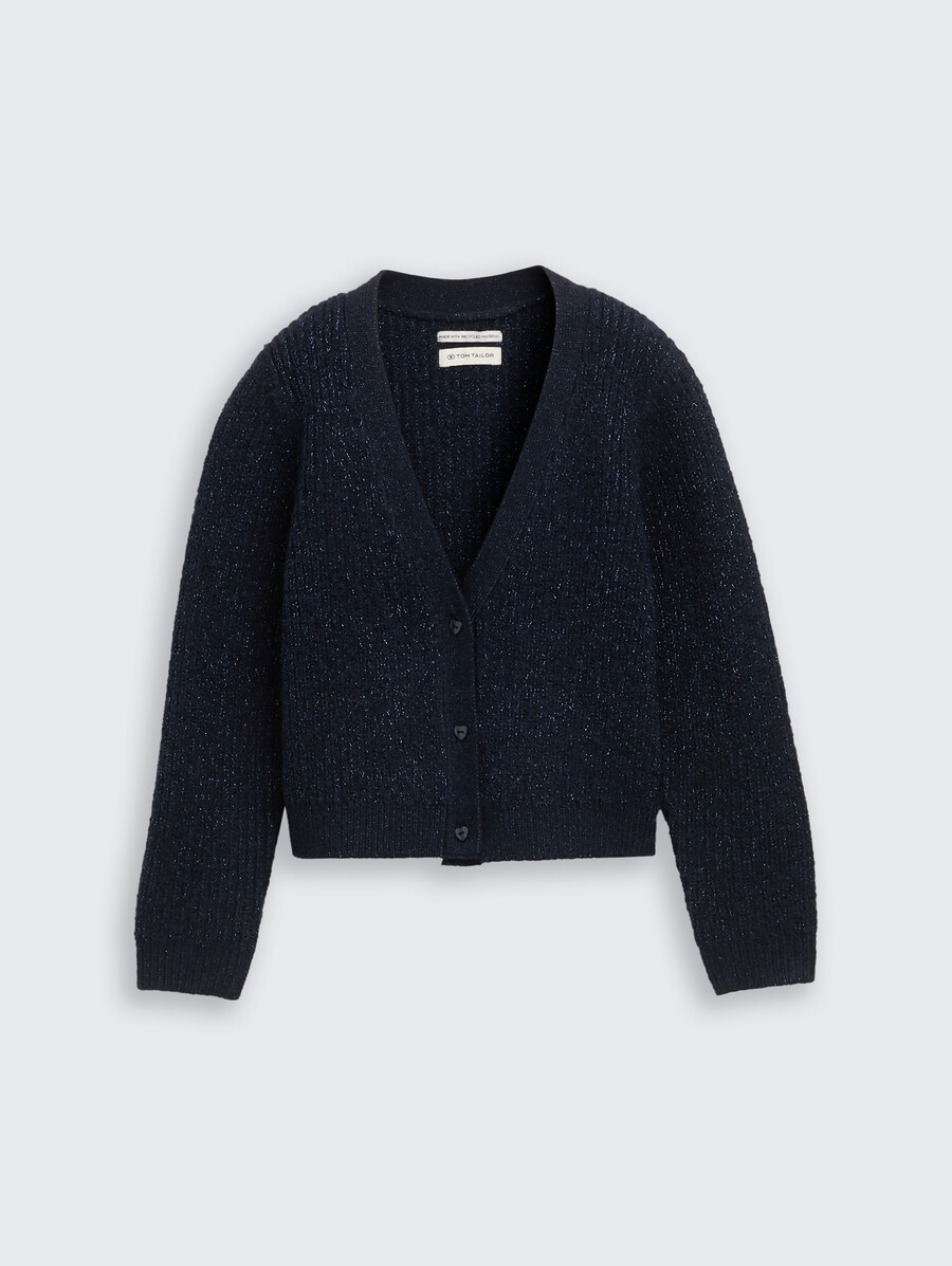 strickjacke mit glitzereffekt