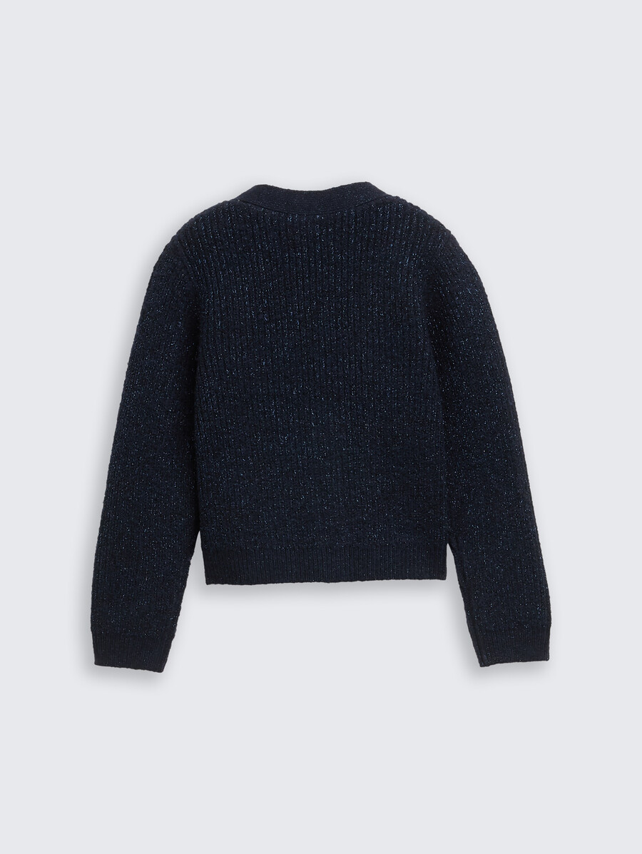 strickjacke mit glitzereffekt
