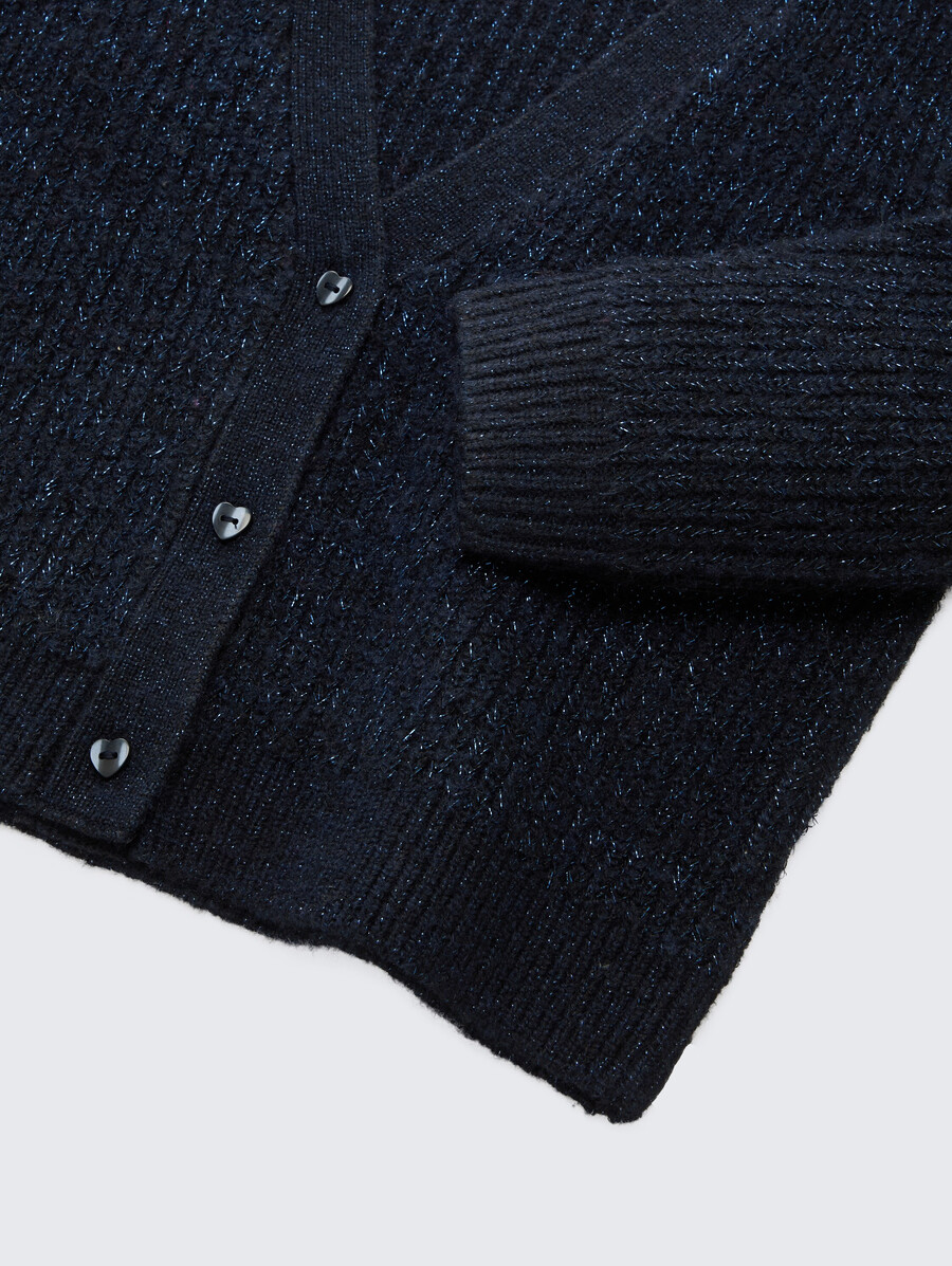 strickjacke mit glitzereffekt