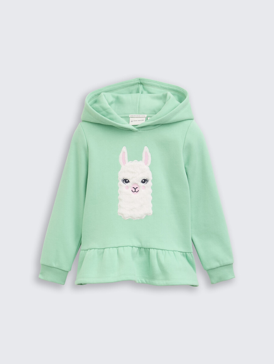 kapuzenpullover mit volant