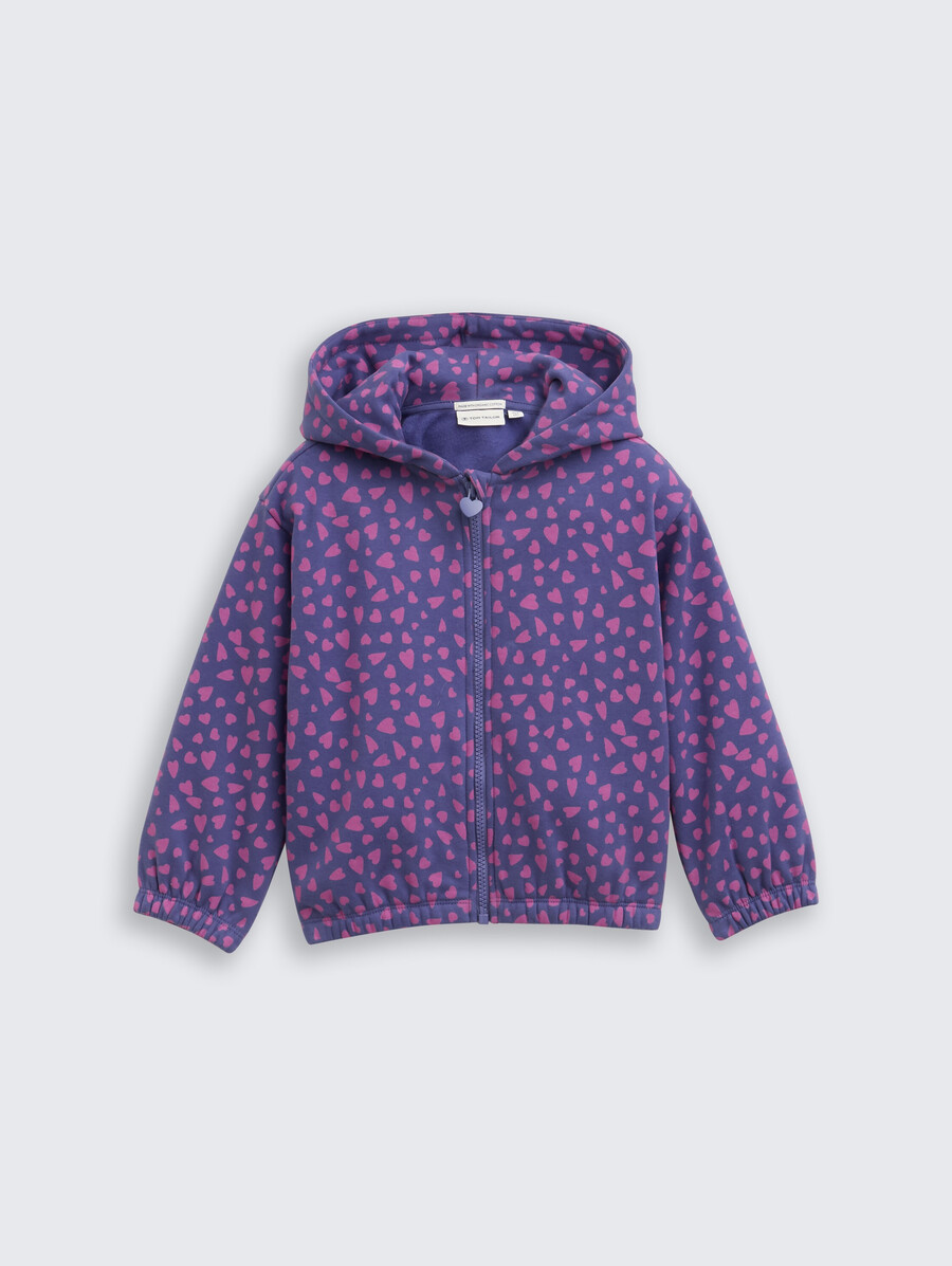 kurze kapuzenjacke mit allover-print