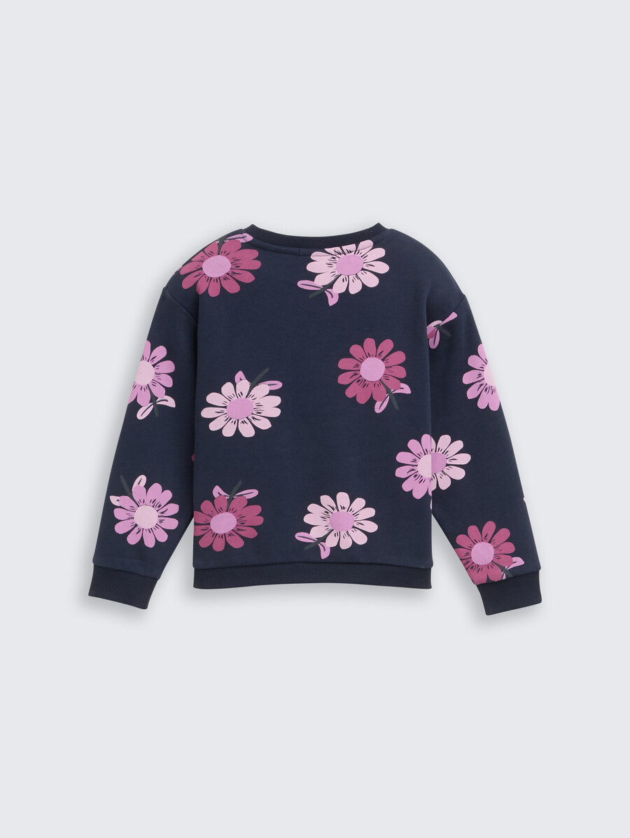 kurzes sweatshirt mit allover-print