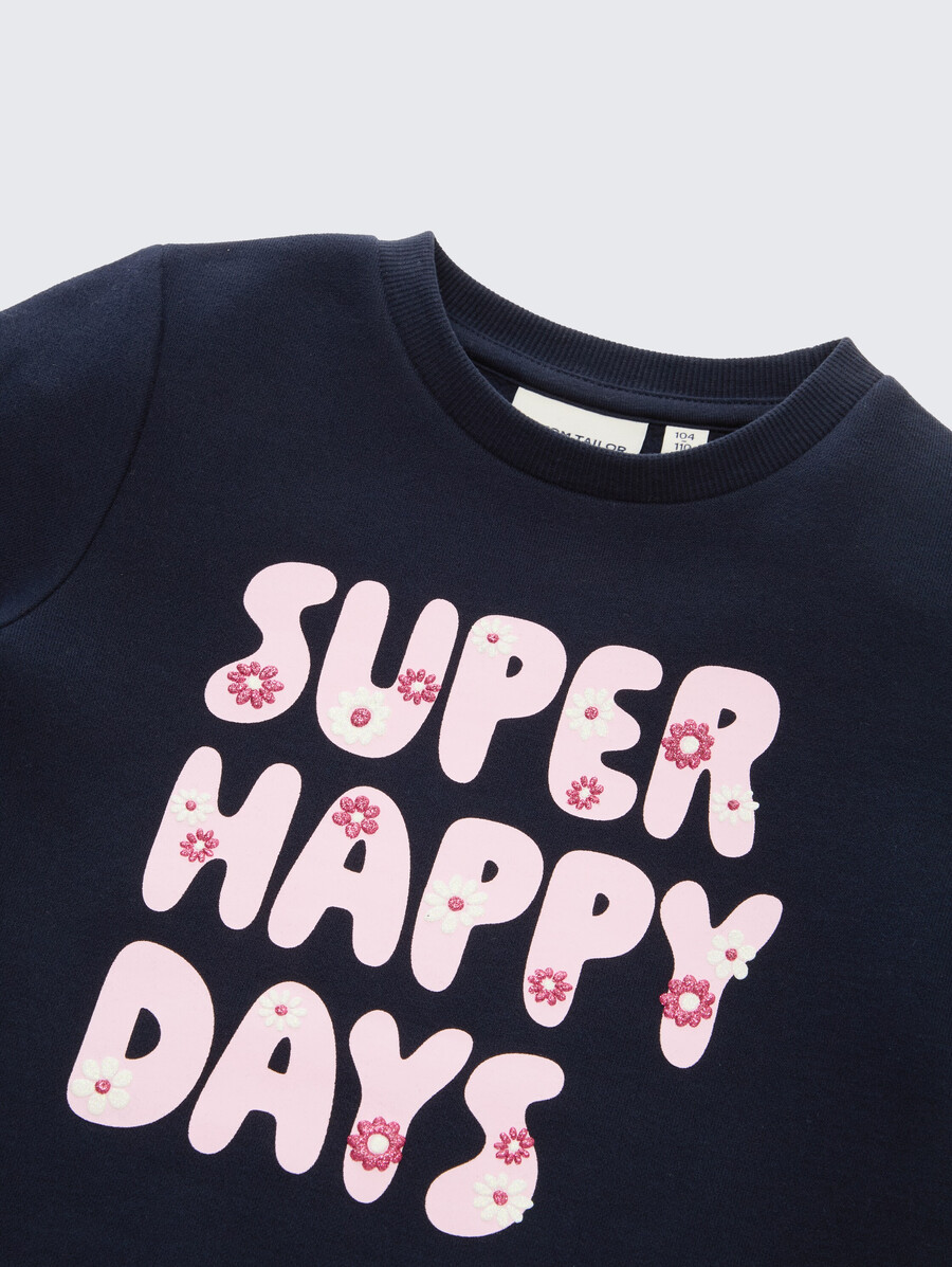 sweatshirt mit glitzerdruck